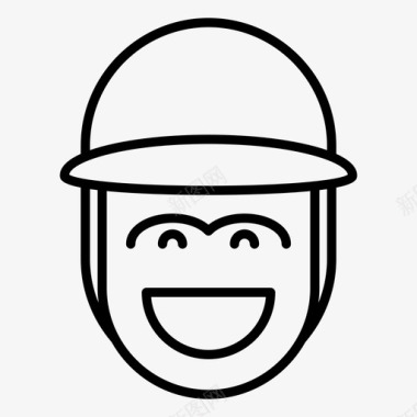 帽子符号微笑男孩帽子图标
