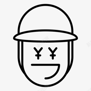 帽子符号男孩帽子表情符号图标