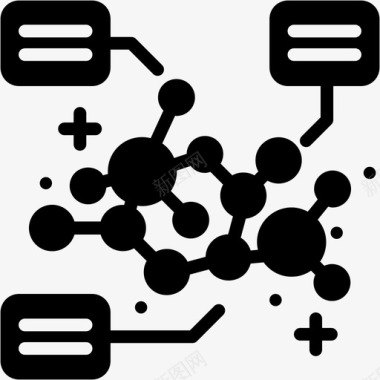 活性分子分子结构原子生物化学图标