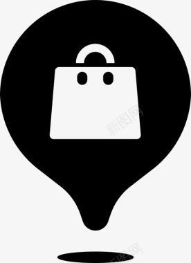 购物购物中心地图别针位置地址服装图标