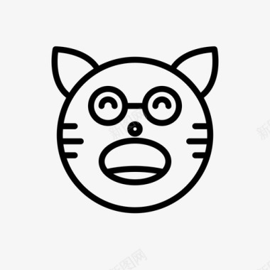 圆型的猫老虎猫表情符号图标