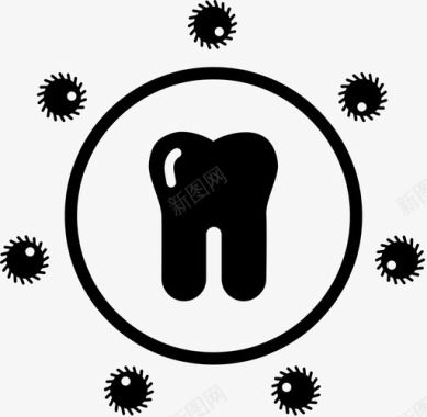 口腔卫生细菌防护图标