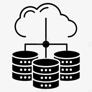 云存储云存储云连接数据存储图标