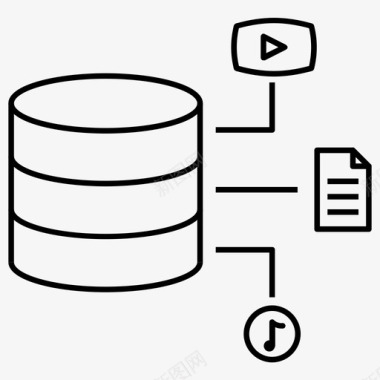 定量数据库元素有组织的数据定量数据图标