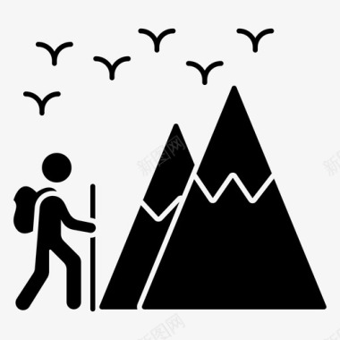 远足踏青登山者远足者图标
