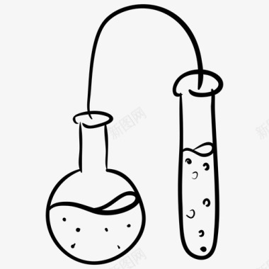 一套刀叉化学实验化学反应实验室仪器图标