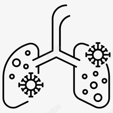 毒汤患肺病毒冠状喉图标