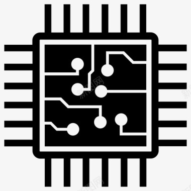缝线边缘微处理器设备优化微芯片图标