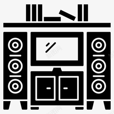娱乐图书馆多媒体音响系统图标