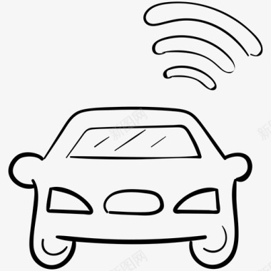 自动驾驶汽车无人驾驶汽车互联网汽车图标