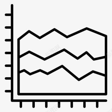 彩色面积图面积图业务图数据分析图标