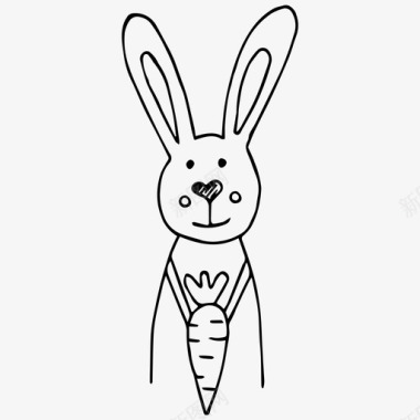 兔子动物卡通图标