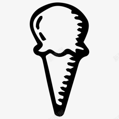 素描甜点冰淇淋图标