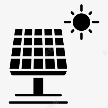 全套系统太阳能板光伏电池太阳能电池图标