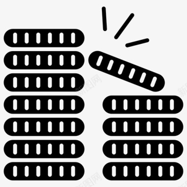 火焰欧元图标硬币堆欧元欧元硬币图标