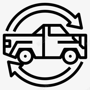 汽车轮廓汽车回收卡车图标