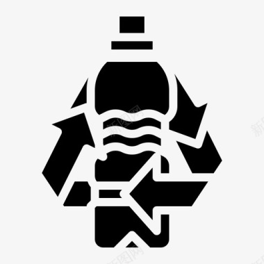 水瓶饮用回收图标