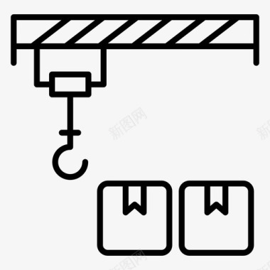 建筑标志龙门吊桥式起重机港口起重机图标