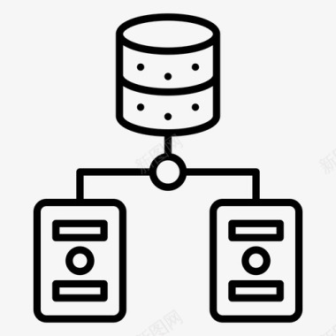 一套刀叉数据服务器数据库数据中心图标