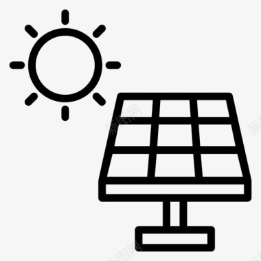 太阳能板太阳能板可再生能源太阳能发电图标