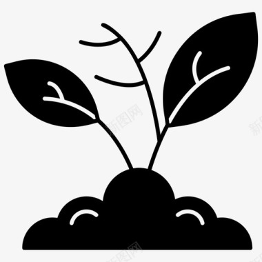 环保标志设计芽苗菜种植幼树图标