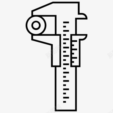 测量仪游标卡尺五金件长度测量图标