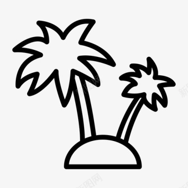棕榈树椰子海岛图标