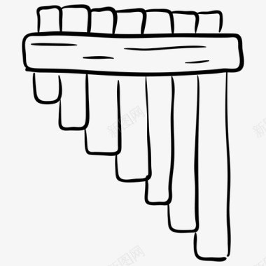 竹笛乐器泛长笛图标