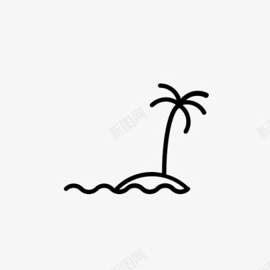 热带棕榈海滩椰子树图标
