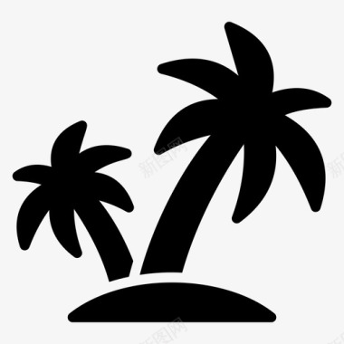 椰子树热带树海滩椰子树图标