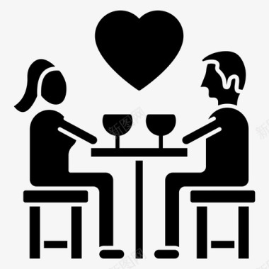 浪漫浪漫约会情侣约会最喜欢的餐厅图标
