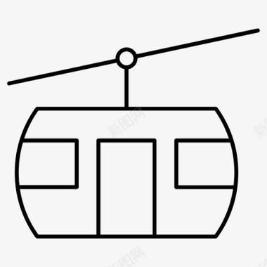 乘坐缆车缆车度假旅游图标