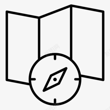 指示方向的工具地图指南针方向地理位置图标