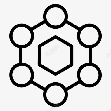 成簇分子结构丛簇图标