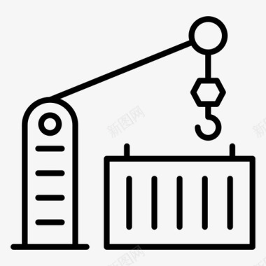 粘贴物集装箱装载建筑起重机工业起重机图标