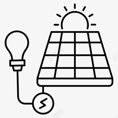 发电太阳能发电可再生能源太阳能图标