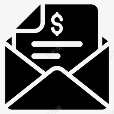 业务电子邮件业务文档信封中的文档图标