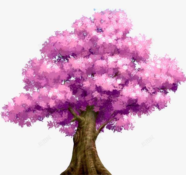 樱花树桃花树透明png免抠素材_88icon https://88icon.com 桃花 樱花树 水彩 透明