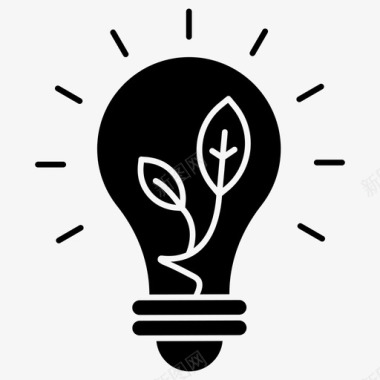 环保标志设计生态节能生态灯泡生态灯图标