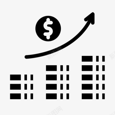 股票增长股票投资雕文图标