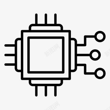 超薄嵌入式嵌入式软件中央处理器计算机芯片图标