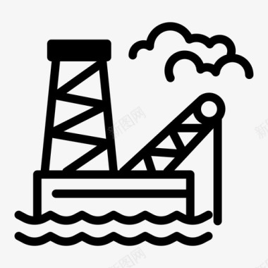 石油钻井平台石油平台海上杂项014双图标