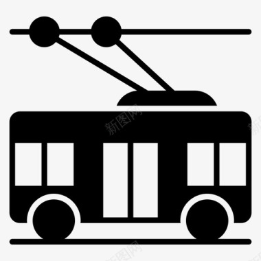 无轨电车长途客车当地交通工具图标