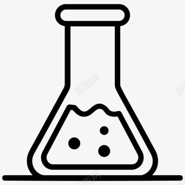 石油工业化学烧瓶锥形烧瓶佛罗伦萨烧瓶图标