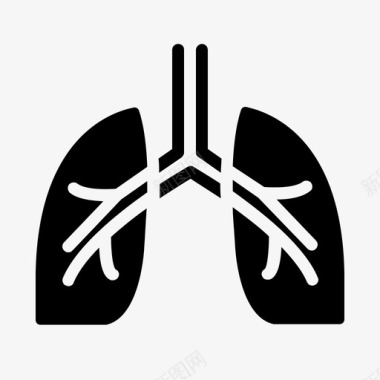 文字衬托肺脏学肺医学象形文字图标