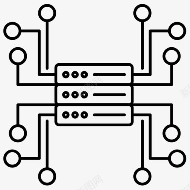 中式灯具集中式存储数据库机架式存储图标