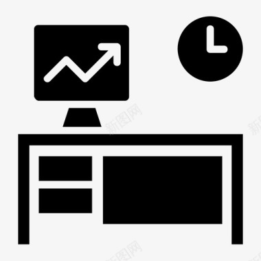 电商商务资源办公桌电脑桌办公场所图标
