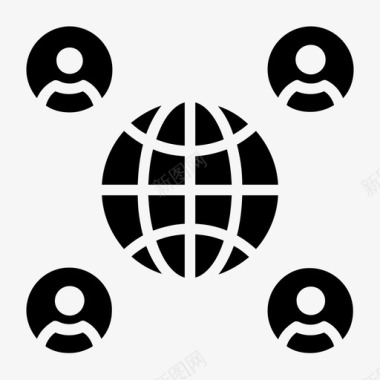 全球通信世界连接数字连接全球通信图标