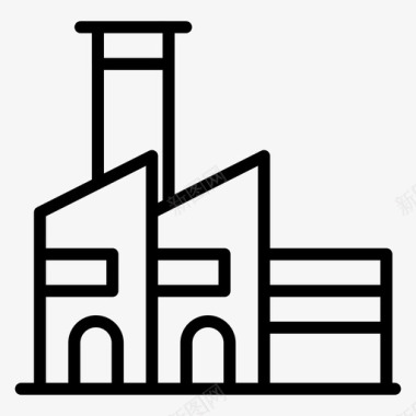 电厂工厂建筑工业图标