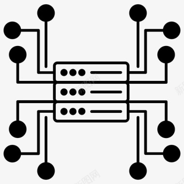 中式灯具集中式存储数据库服务器图标